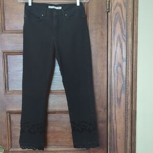 & Other Stories Pants Embellished Hem | Black | Size 28